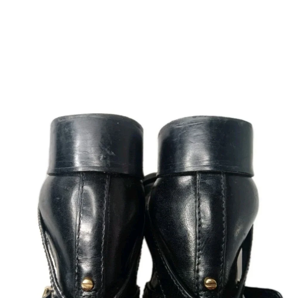 Tory Burch Brita Tall Riding Boots Women's Size 7.5 Black Leather Retail $495